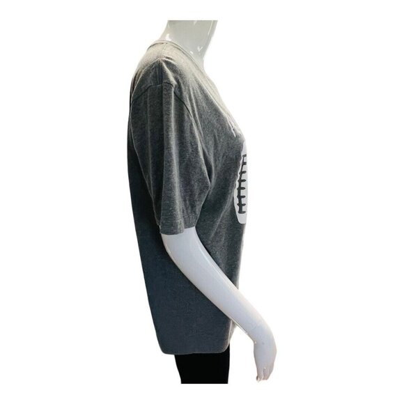 Bella Canvas Biggest Fan Football Mom T-Shirt~Size L~Grey/White Proud Mama L9 11 - Picture 3 of 7